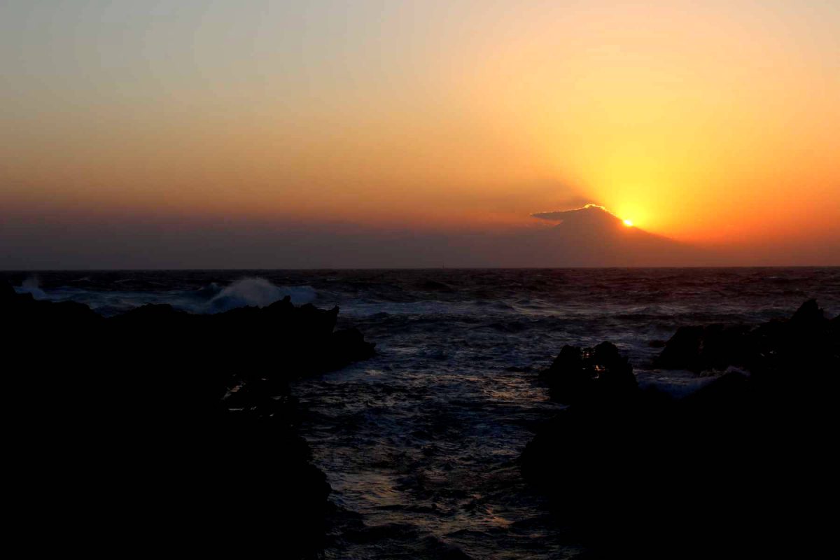 城ヶ島のダイヤモンド富士