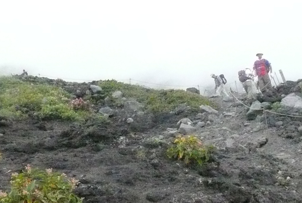 Climbers on Mount Fuji