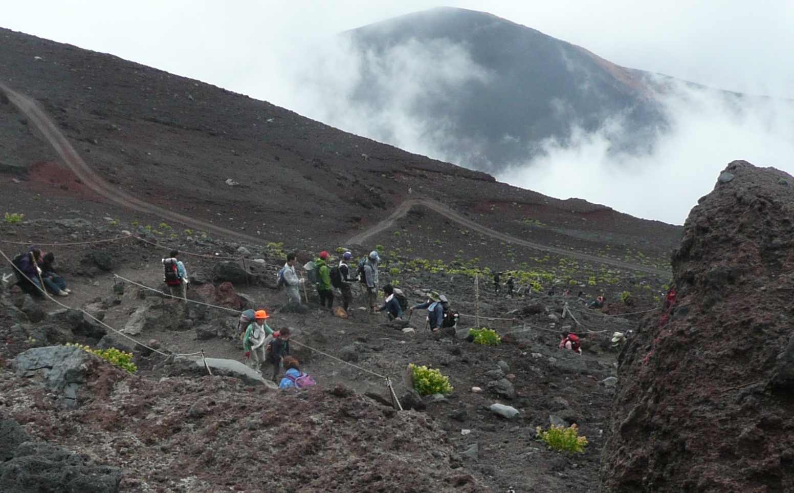 Line of climbers like ants