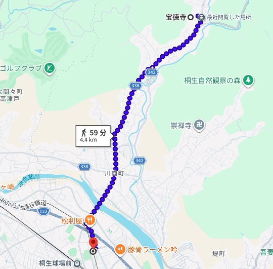 法徳寺から運動公園駅