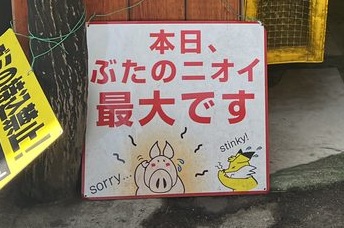 本日、ぶたのニオイ最大です